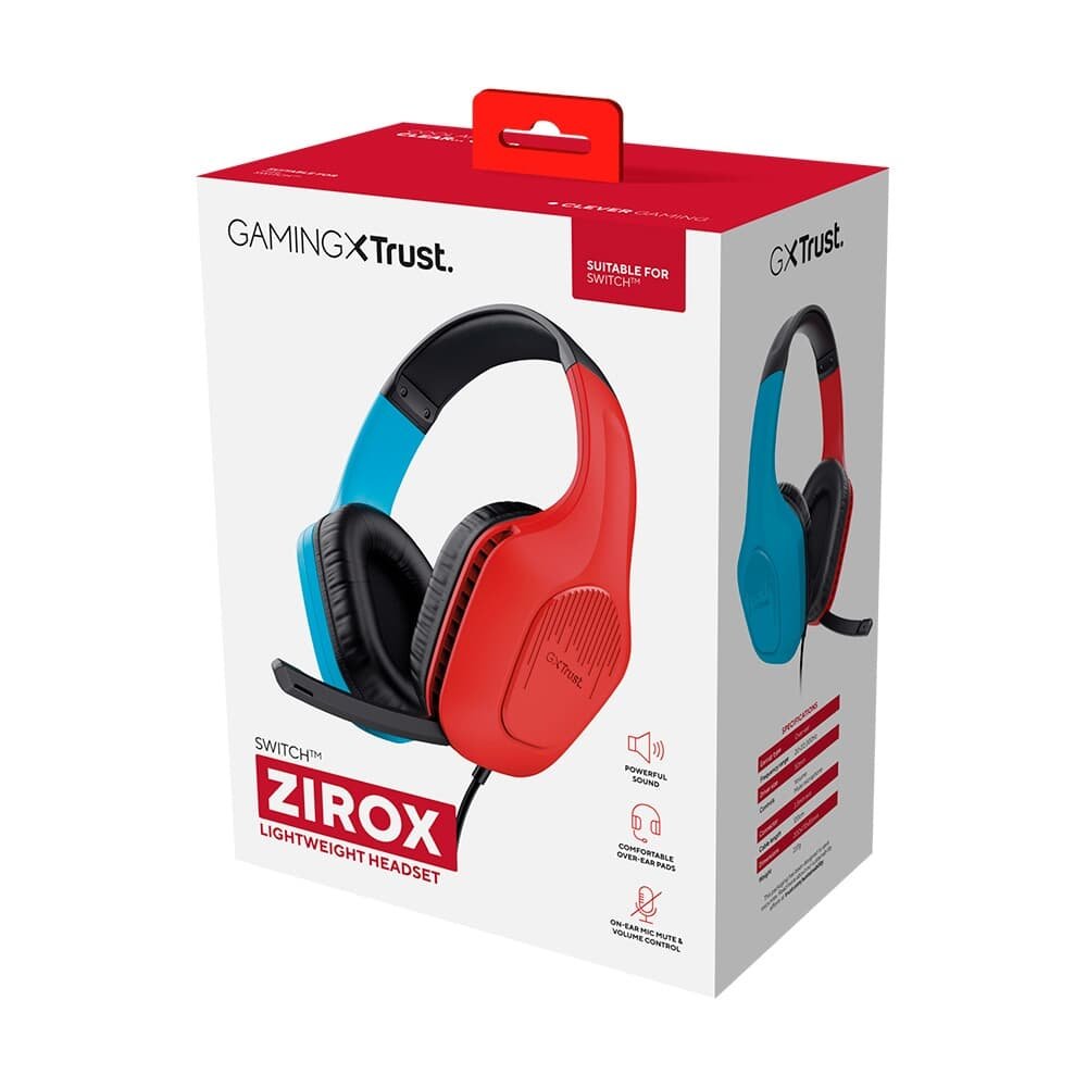 Headset Gamer GXTrust 416S Zirox para Nintendo Switch, P3, Design Leve, Azul e Vermelho - ( Balão.info - foto 8