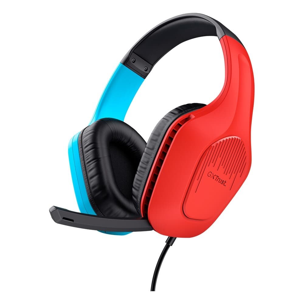 Headset Gamer GXTrust 416S Zirox para Nintendo Switch, P3, Design Leve, Azul e Vermelho - 25423