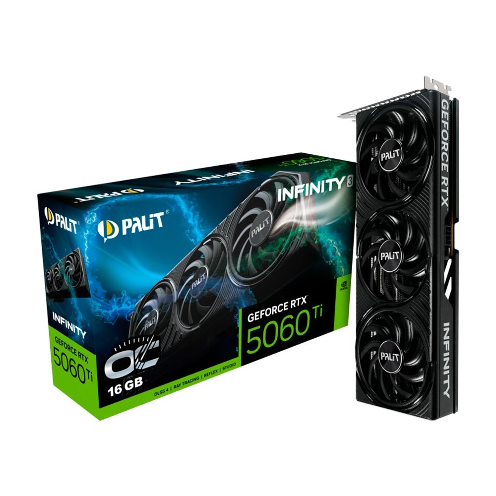 Placa de Vídeo GeForce RTX 5060 Ti Infinity 3 O, 16GB GDDR7, 128bit, FP4 e DLSS 4, Ray Tracing  - NE7506TS19T1-GB2061S