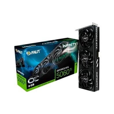  Palit GeForce RTX5060Ti INFINITY 3 OC NVIDIA GeForce, 8GB GDDR7, 128bit, FP4 e DLSS 4, Ray Tracing - NE7506TS19P1-GB2062S