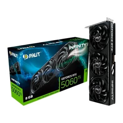  Palit GeForce RTX5060Ti INFINITY 3 NVIDIA GeForce, 8GB GDDR7, 128bit, FP4 e DLSS 4, Ray Tracing - NE7506T019P1-GB2062S