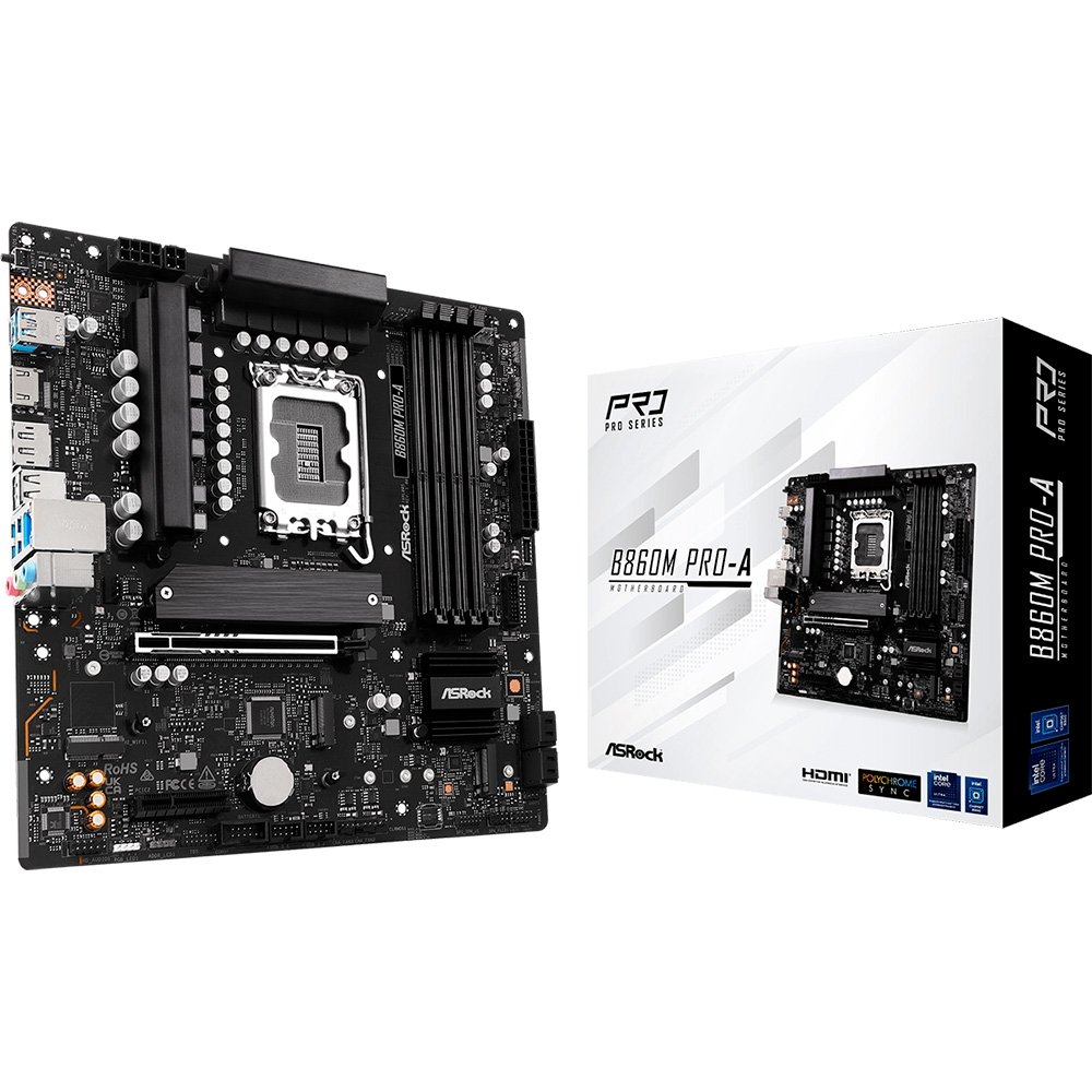 Placa-Mãe ASRock B860M Pro-A, Intel LGA1851 B860, mATX, DDR5 - 90-MXBRR0-A0UAYZ 4