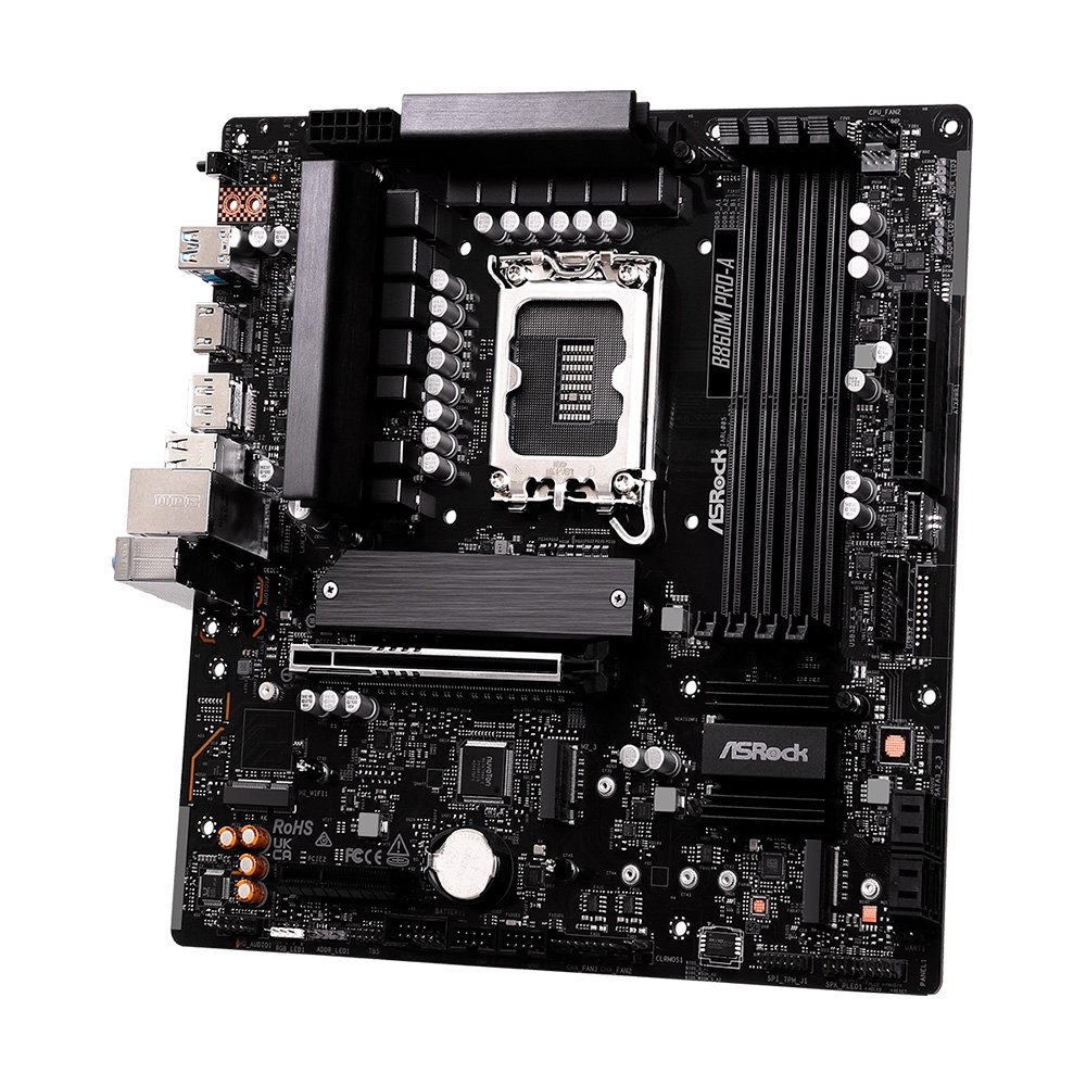 Placa-Mãe ASRock B860M Pro-A, Intel LGA1851 B860, mATX, DDR5 - 90-MXBRR0-A0UAYZ 9