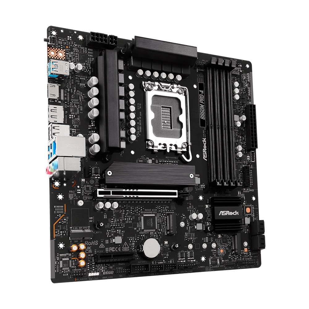 Placa-Mãe ASRock B860M Pro-A, Intel LGA1851 B860, mATX, DDR5 - 90-MXBRR0-A0UAYZ 8