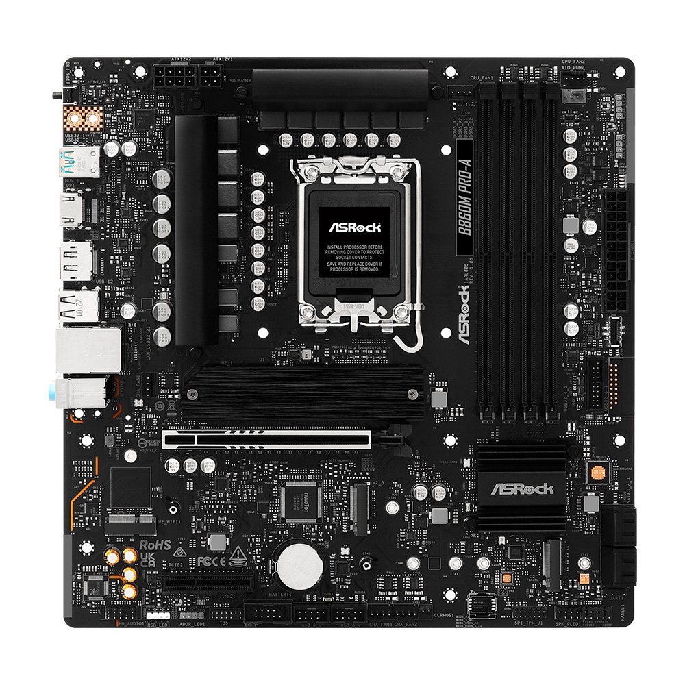 Placa-Mãe ASRock B860M Pro-A, Intel LGA1851 B860, mATX, DDR5 - 90-MXBRR0-A0UAYZ 6