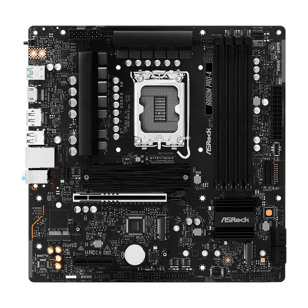 Placa-Mãe ASRock B860M Pro-A, Intel LGA1851 B860, mATX, DDR5 - 90-MXBRR0-A0UAYZ 7