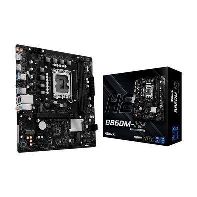 Placa-Mãe ASRock B860M-H2, Intel LGA1851 B860, mATX, DDR5 - 90-MXBS0