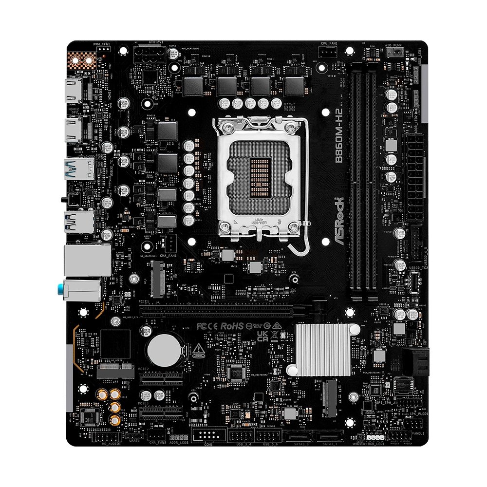 Imagem 2 de 5 do produto Placa-Mãe ASRock B860M-H2, Intel LGA1851 B860, mATX, DDR5 - 90-MXBS0