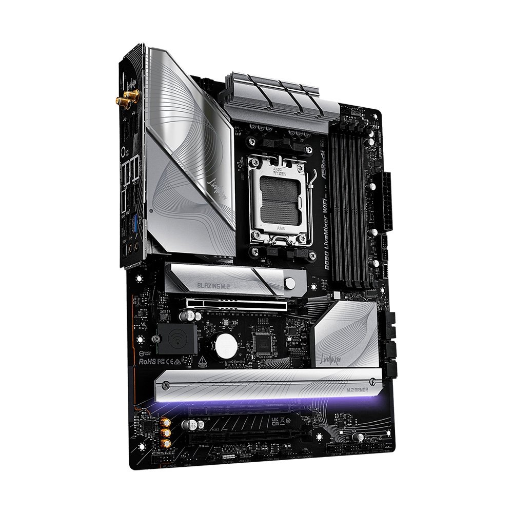 Placa-Mãe ASRock B850 LiveMixer WiFi AMD, Ryzen B850, ATX, DDR5 - 90-MXBQU0-A0UAYZ 5