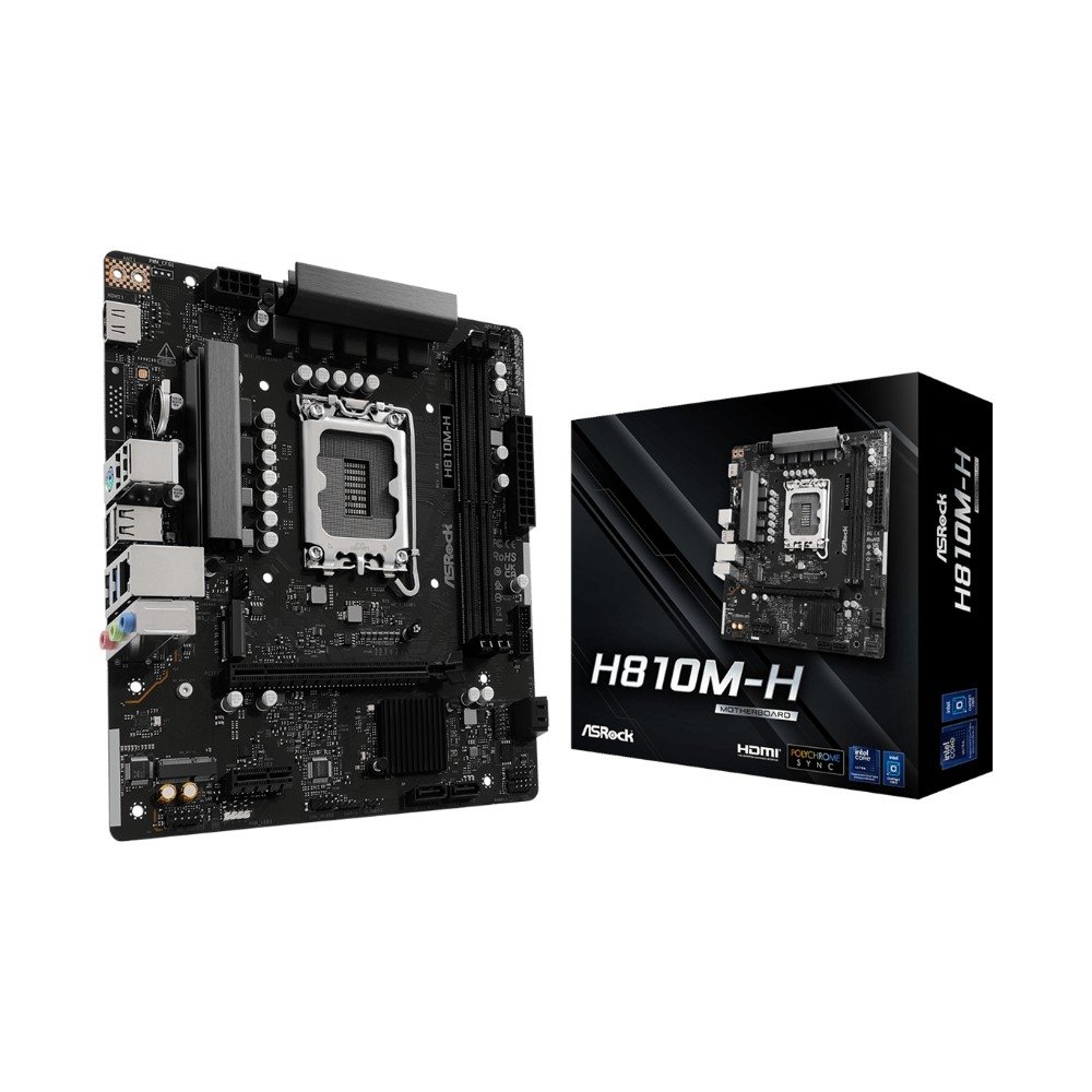 Placa-Mãe ASRock H810M-H Intel LGA1851 H810, mATX, DDR5 - 90-MXBSZ 5