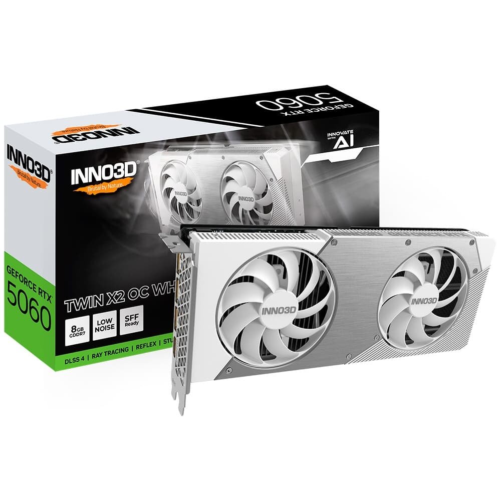 ꒰ᐢ⸝⸝•༝•⸝⸝ᐢ꒱⸒⸒ Placa de Video Inno3D RTX 5060 Twin X2 OC White |