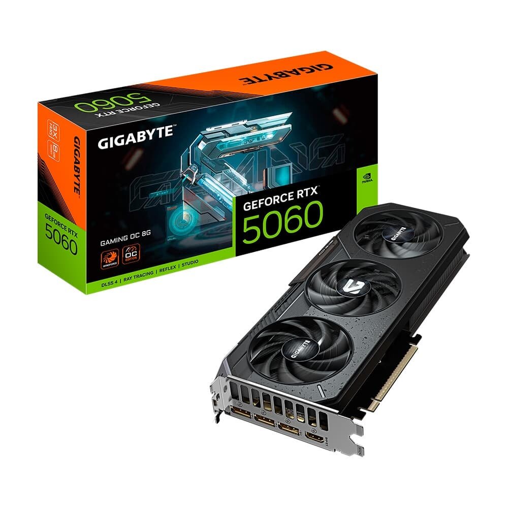 Placa de Vídeo Gigabyte RTX 5060 GAMING OC 8G NVIDIA GeForce, 8GB GDDR7, 128bits, DLSS, Triple Fan, Ray Tracing - GV-N5060GAMING OC-8GD Placa de Vídeo Gigabyte RTX 5060 GAMING OC 8G NVIDIA GeForce, 8GB GDDR7, 128bits, DLSS, Triple Fan, Ray Tracing - GV-N5060GAMING OC-8GD