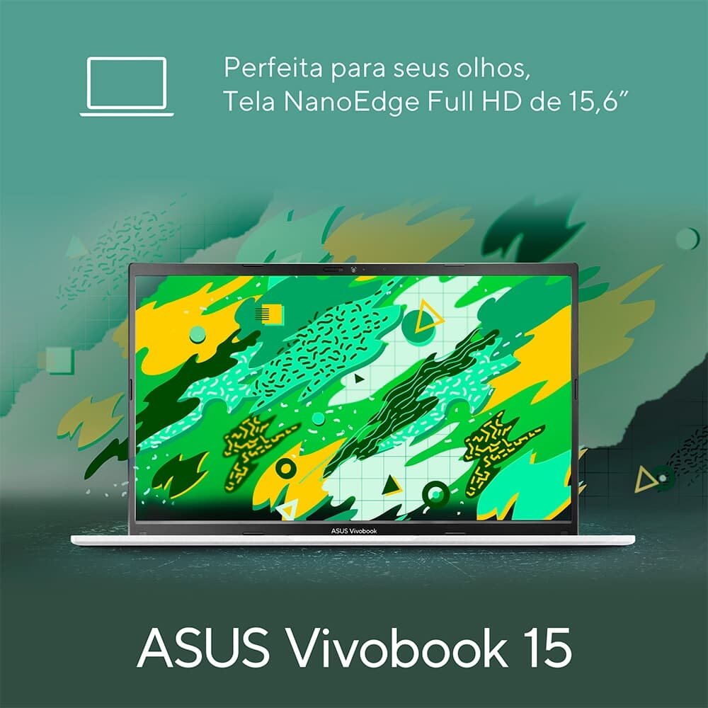 Notebook ASUS Vivobook 15 M1502, AMD Ryzen 7 5825U, 16GB RAM, 512 GB SSD, KeepOS, Tela 15.6, FHD, Cool Silver - M1502YA-NJ612 - view 12