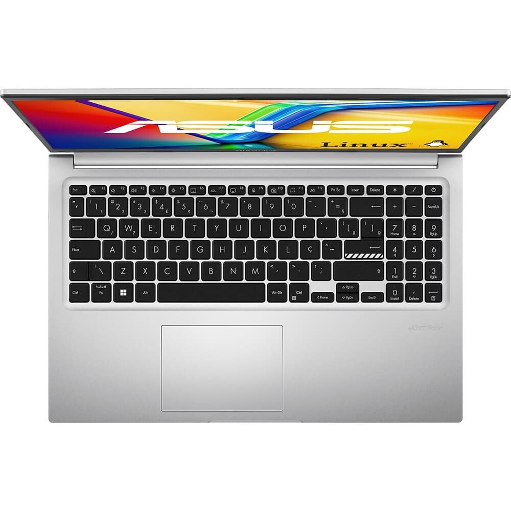 Notebook ASUS Vivobook 15 M1502, AMD Ryzen 7 5825U, 16GB RAM, 512 GB SSD, KeepOS, Tela 15.6, FHD, Cool Silver - M1502YA-NJ612