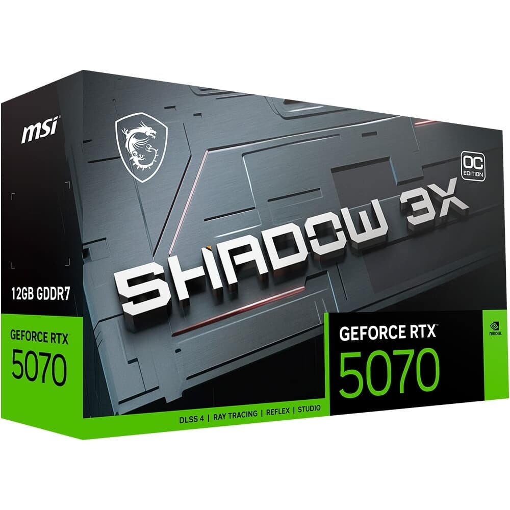 Placa de Vídeo MSI RTX 5070 12G SHADOW 3X OC NVIDIA GeForce, 12GB GDDR7, 2557 MHz, 192-bit, FP4 and DLSS 4, Ray Tracing - G5070-12S3C - view 9