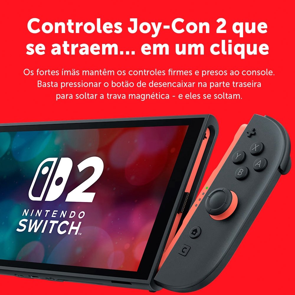 Console Nintendo Switch 2, 256GB, Preto, Azul e Vermelho - view 10