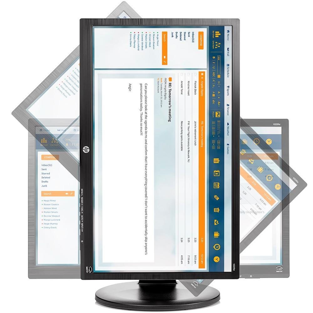 Monitor HP LED 21.5´, IPS Full HD Ajuste de Altura 8ms, DP / VGA / DVI-D, Bivolt - V225hz P6L17AA Monitor HP LED 21.5´, IPS Full HD Ajuste de Altura 8ms, DP / VGA / DVI-D, Bivolt - V225hz P6L17AA