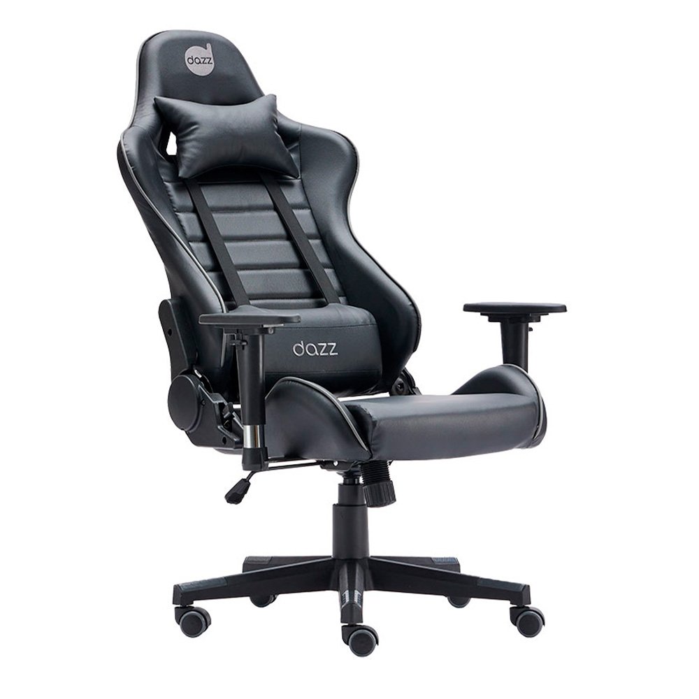 Cadeira Gamer DAZZ PRIME X V2, para Até 140KG, Inclinação 180 Graus, Claase 4 Preto e Cinza - 62000154 - view 2