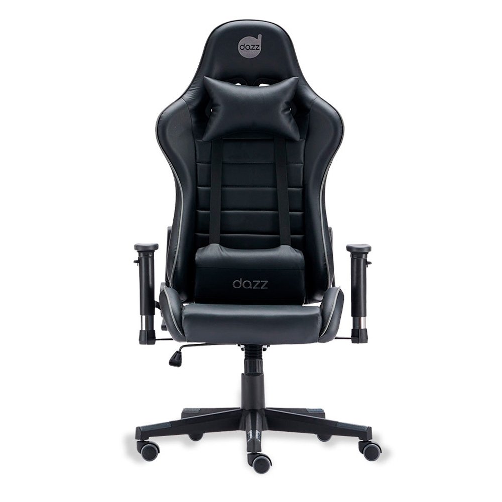 Cadeira Gamer DAZZ PRIME X V2, para Até 140KG, Inclinação 180 Graus, Claase 4 Preto e Cinza - 62000154