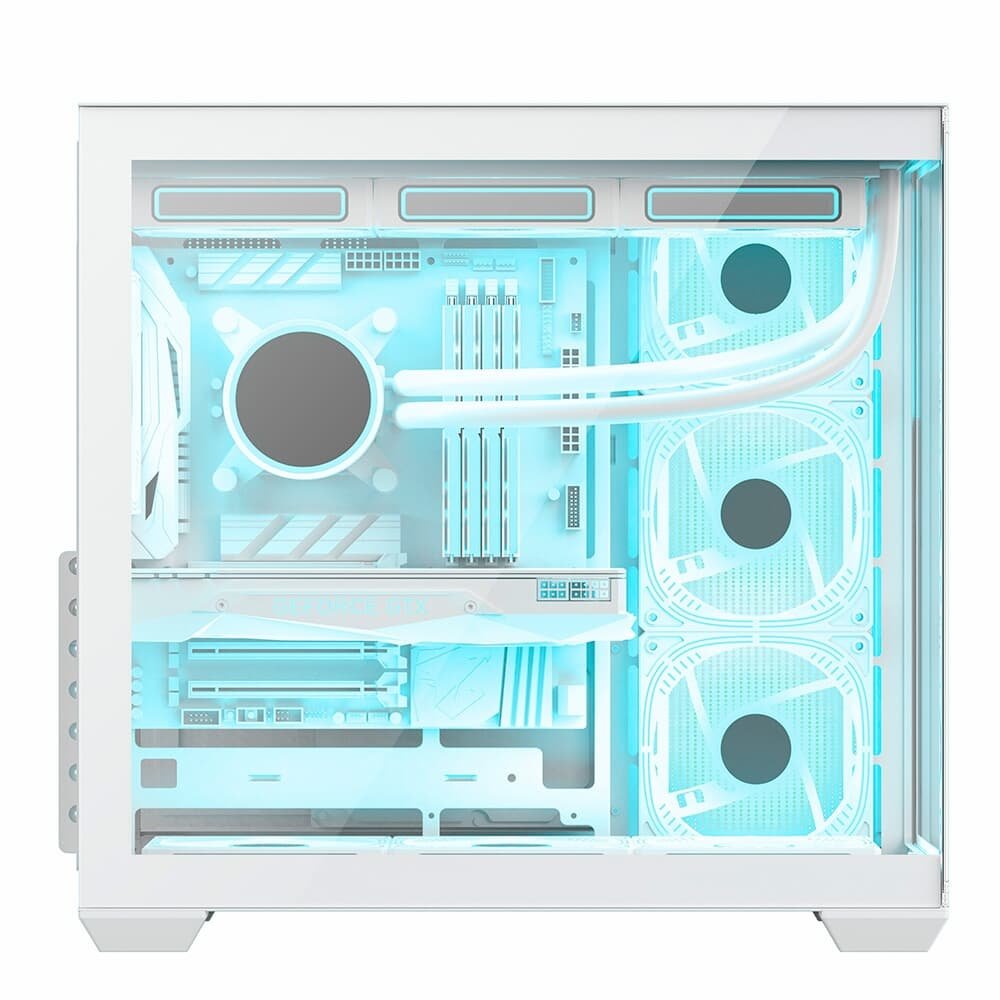 Gabinete Liketec Gamer Atlas, Sky Tower, ATX, Frente em Vidro Temperado, Sem FANs, Snow - LC-CB3X3-ATLAS-2117 Gabinete Liketec Gamer Atlas, Sky Tower, ATX, Frente em Vidro Temperado, Sem FANs, Snow - LC-CB3X3-ATLAS-2117