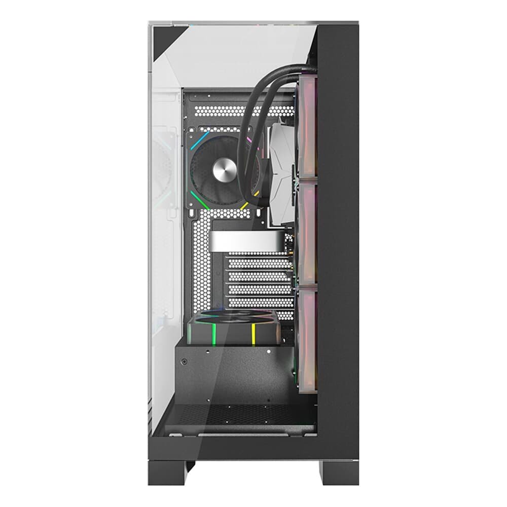Imagem 2 de 7 do produto Gabinete Liketec Gamer Empire, Sky Tower, ATX, Lateral e Frontal em Vidro Temperado, Sem FANs, Dark - LC-AT-EMPIRE-2091