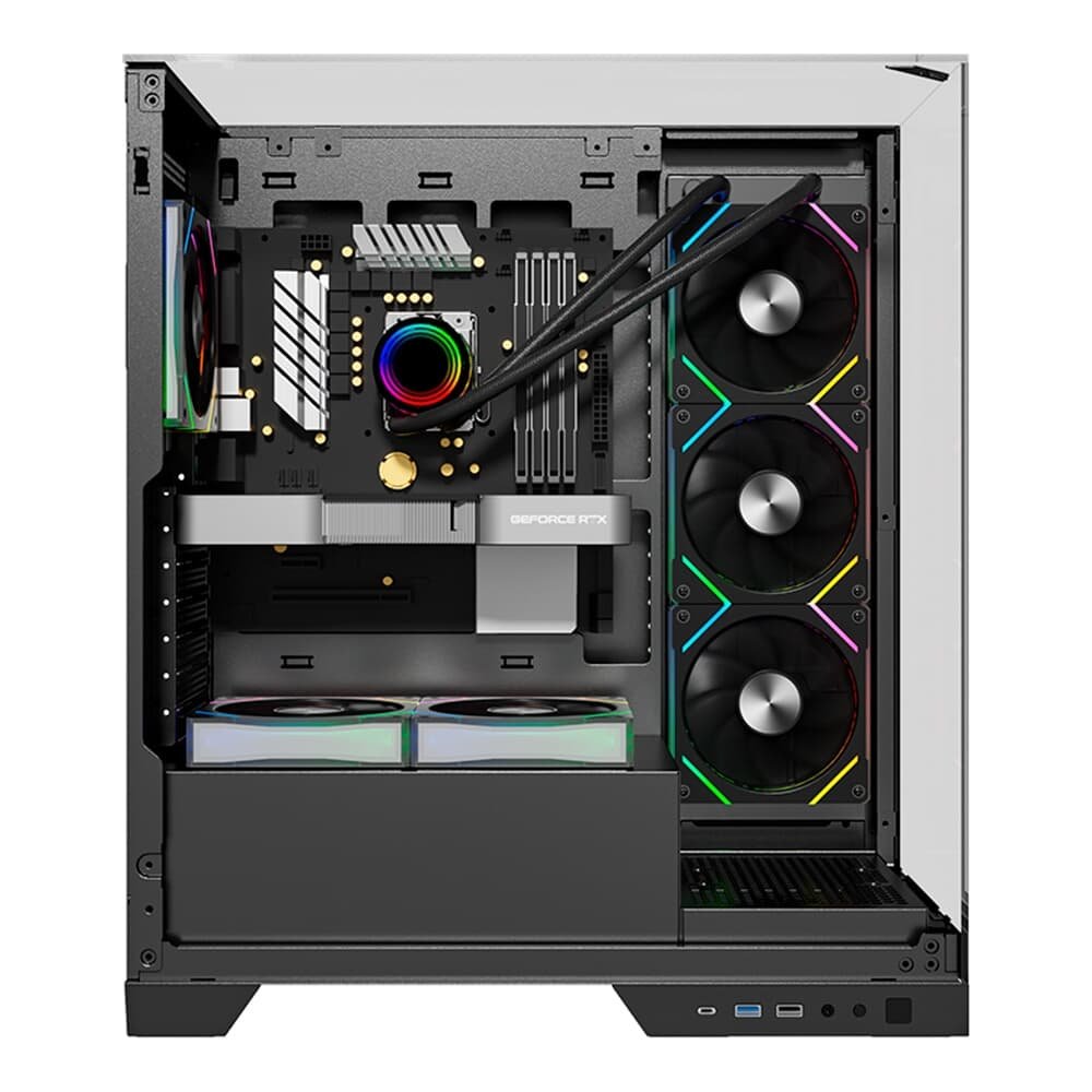 Imagem 3 de 7 do produto Gabinete Liketec Gamer Empire, Sky Tower, ATX, Lateral e Frontal em Vidro Temperado, Sem FANs, Dark - LC-AT-EMPIRE-2091