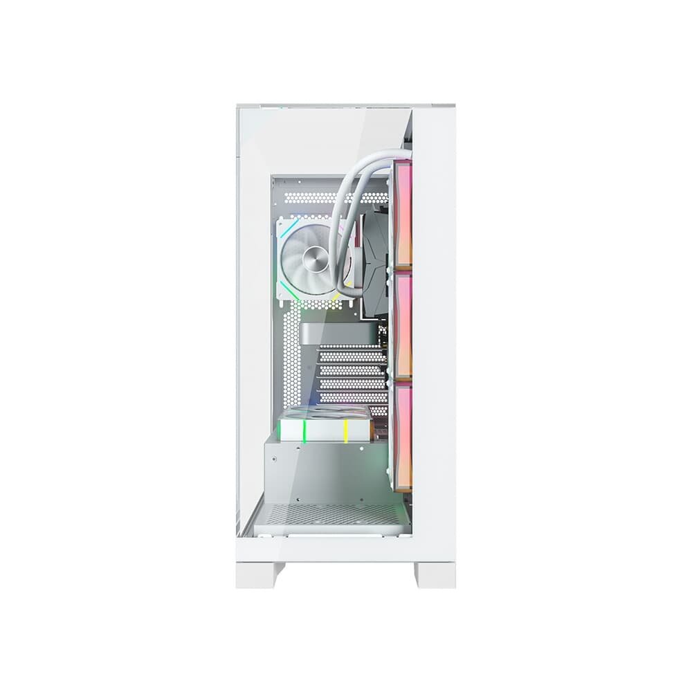 Imagem 5 de 9 do produto Gabinete Gamer Liketec Gamer Empire, Sky Tower, ATX, Lateral e Frontal em Vidro Temperado, Sem FANs, Branco Snow - LC-AT-EMPIRE-2092