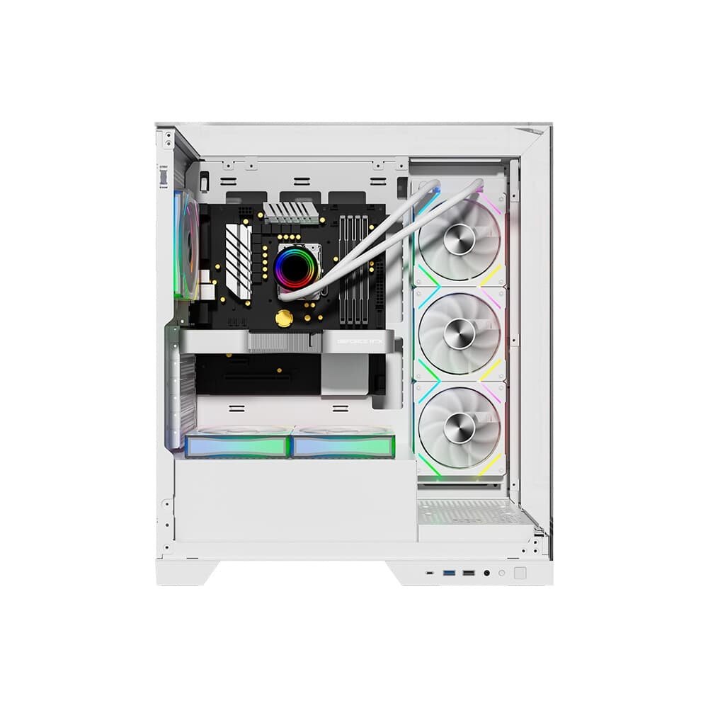 Imagem 7 de 9 do produto Gabinete Gamer Liketec Gamer Empire, Sky Tower, ATX, Lateral e Frontal em Vidro Temperado, Sem FANs, Branco Snow - LC-AT-EMPIRE-2092