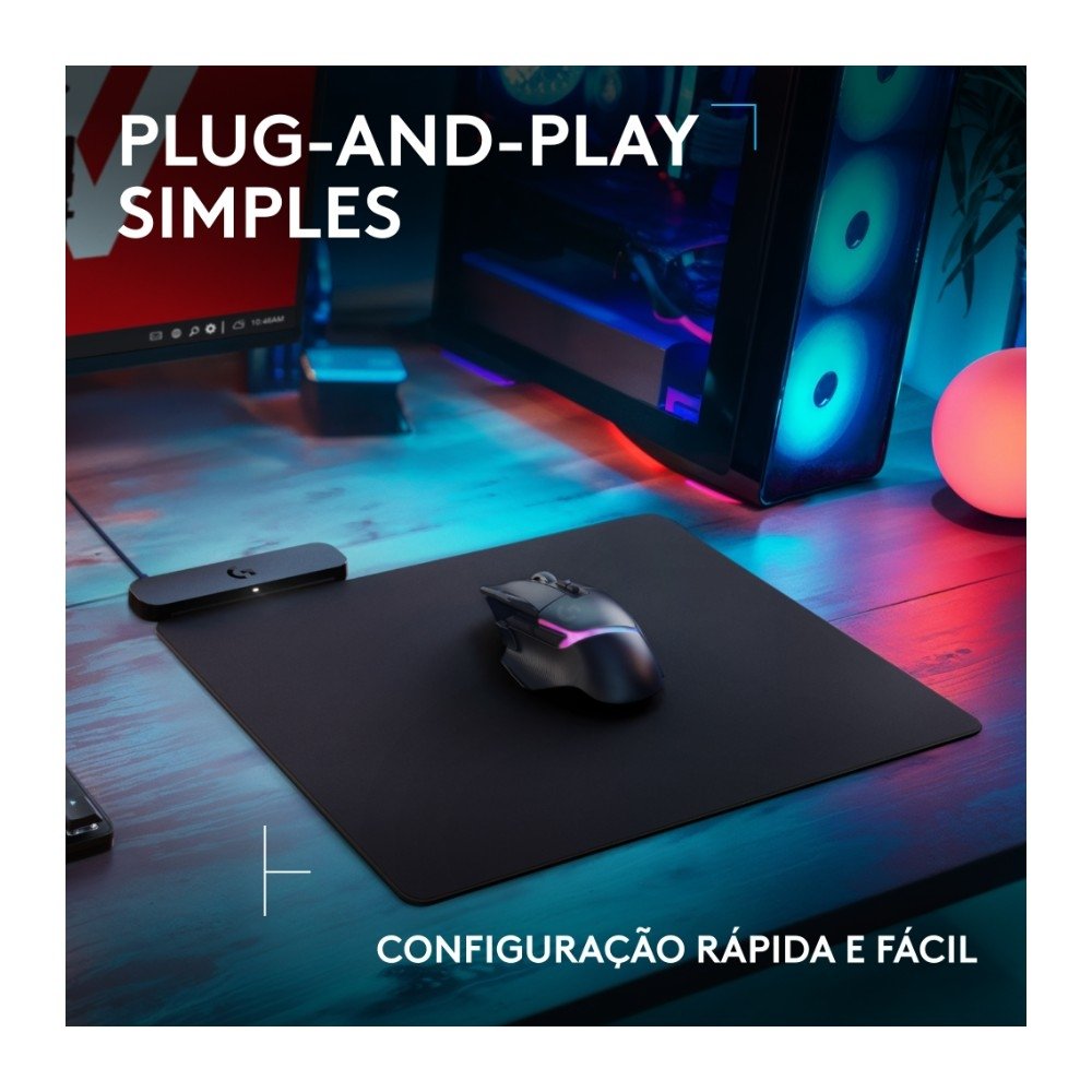 Mousepad Logitech G POWERPLAY 2, Carregamento sem Fio, Carregamento via USB-A, Compatível com a Tecnologia LIGHTSPEED - 947-000002 Mousepad Logitech G POWERPLAY 2, Carregamento sem Fio, Carregamento via USB-A, Compatível com a Tecnologia LIGHTSPEED - 947-000002