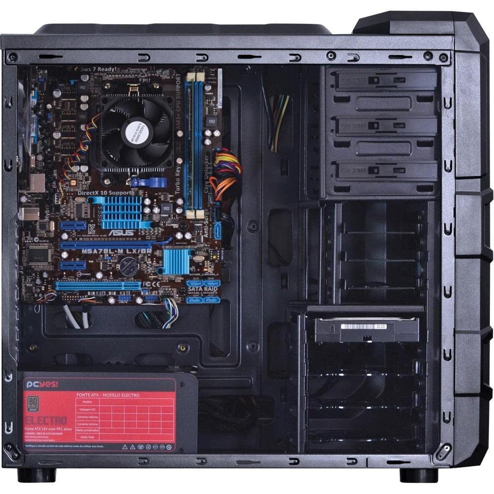 Imagem 6 de 6 do produto Computador Gamer Movva Hardest AMD FX-8320E HD 1TB 8GB 1600MHZ Vermelho MVHARVM83201T08