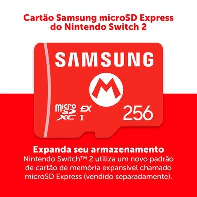 Cartão Samsung microSD 256GB Express para Nintendo Switch 2