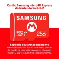 Cartão Samsung microSD 256GB Express para Nintendo Switch 2