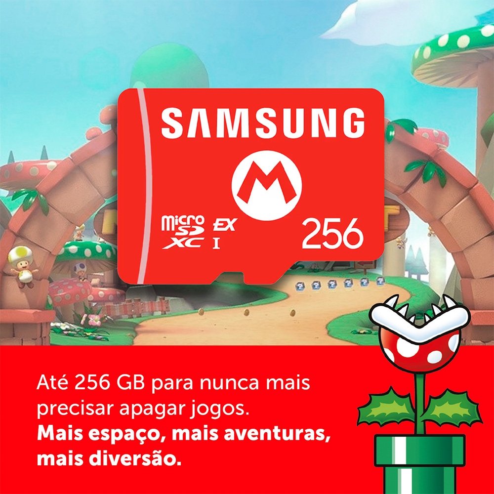 Cartão Samsung microSD 256GB Nintendo | KaBuM!