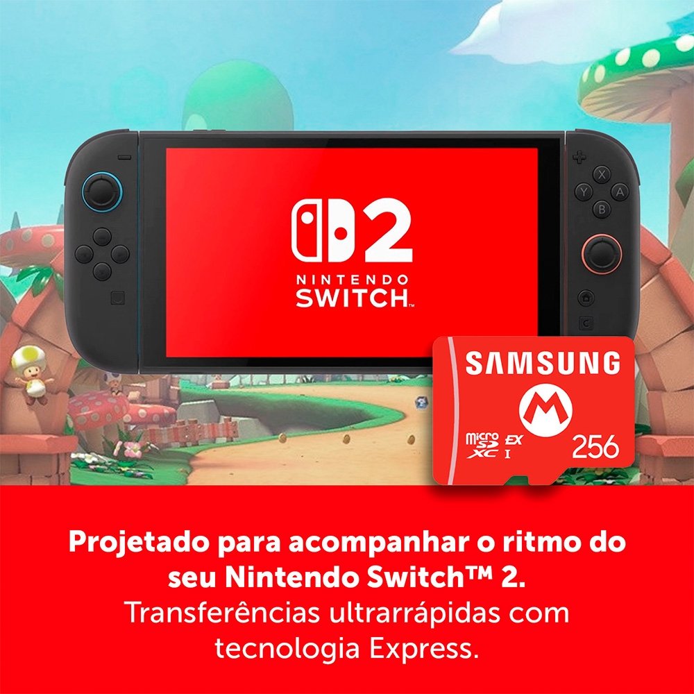 Cartão Samsung microSD 256GB Nintendo | KaBuM!