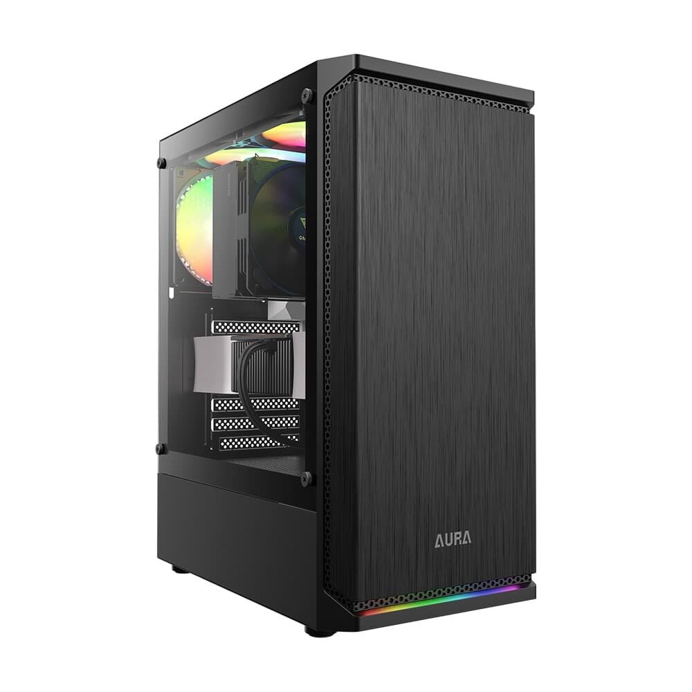 Gabinete Gamer Gamdias Aura GC8, Mid Tower, ARGB, ATX, Lateral em Vidro Temperado, 1x FAN, Preto - AURA GC6 ARGB