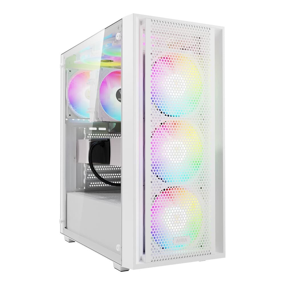 Gabinete Gamer Gamdias Aura GC2 Elite, Mid Tower, ARGB, ATX, Lateral em Vidro Temperado, Branco - AURA GC2 ELITE WH ARGB