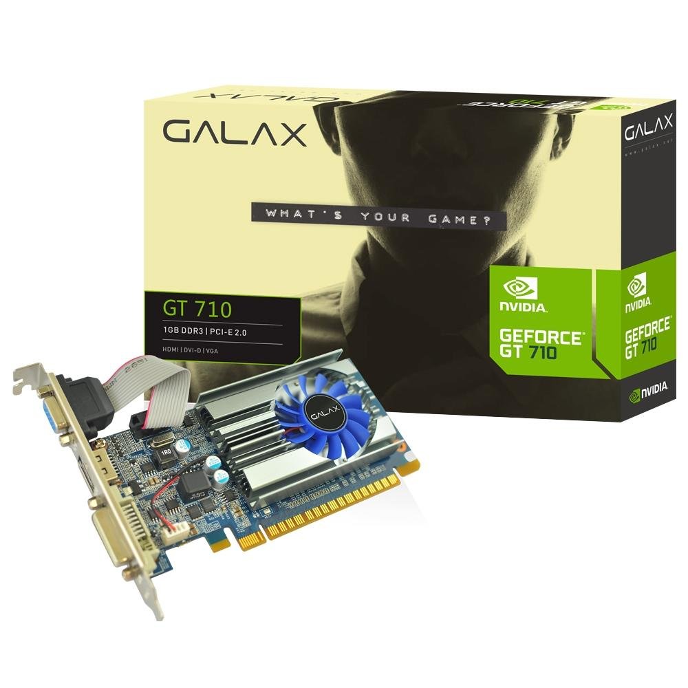 Placa de Vídeo Galax NVIDIA GeForce GT 710 Mainstream 1GB, DDR3 - 71GGH4HXJ4FN Placa de Vídeo Galax NVIDIA GeForce GT 710 Mainstream 1GB, DDR3 - 71GGH4HXJ4FN