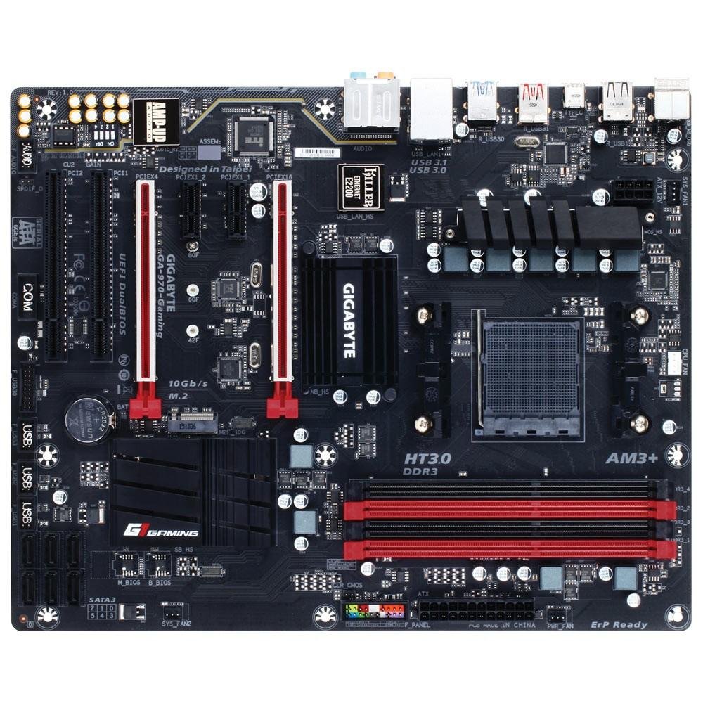 Placa-Mãe GIGABYTE p/ AMD AM3+ ATX GA-970-GAMING DDR3