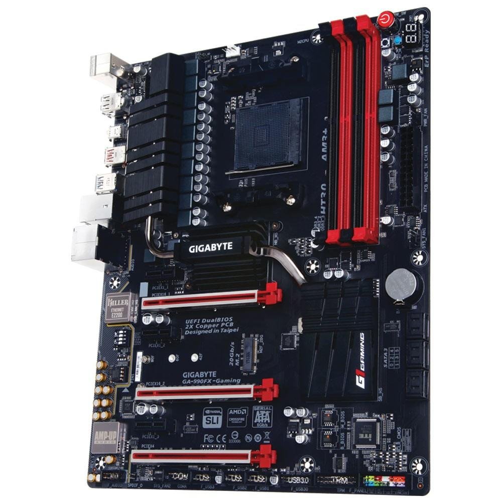 Imagem 3 de 4 do produto Placa-Mãe GIGABYTE p/ AMD AM3+ ATX GA-990FX-GAMING, 4xDDR3, SLI/CrossFire