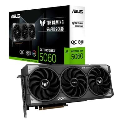 ASUS TUF RTX 5060 O8G GAMING NVIDIA GeForce, 8GB GDDR7, 2677MHz, DLSS 4, Triple Fan, Ray Tracing - TUF-RTX5060-O8G-GAMING