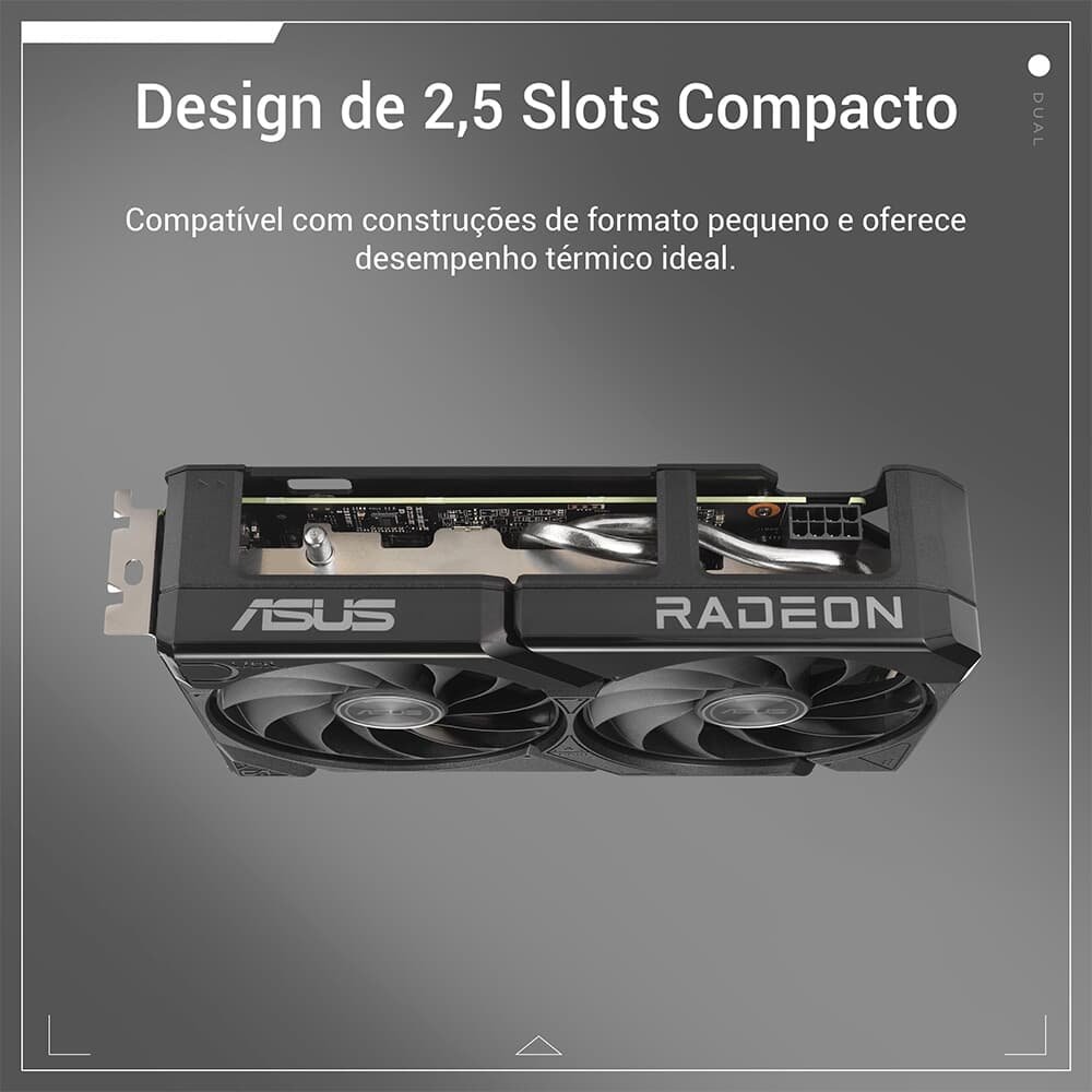 Placa de Vídeo ASUS DUAL RX 9060 XT 8G AMD Radeon, 8GB GDDR6, 128bits, OpenGL 4.6 - 90YV0MI1-M0NA00 6
