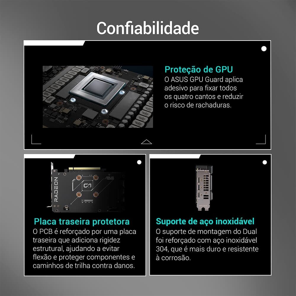 Placa de Vídeo ASUS DUAL RX 9060 XT 8G AMD Radeon, 8GB GDDR6, 128bits, OpenGL 4.6 - 90YV0MI1-M0NA00 8