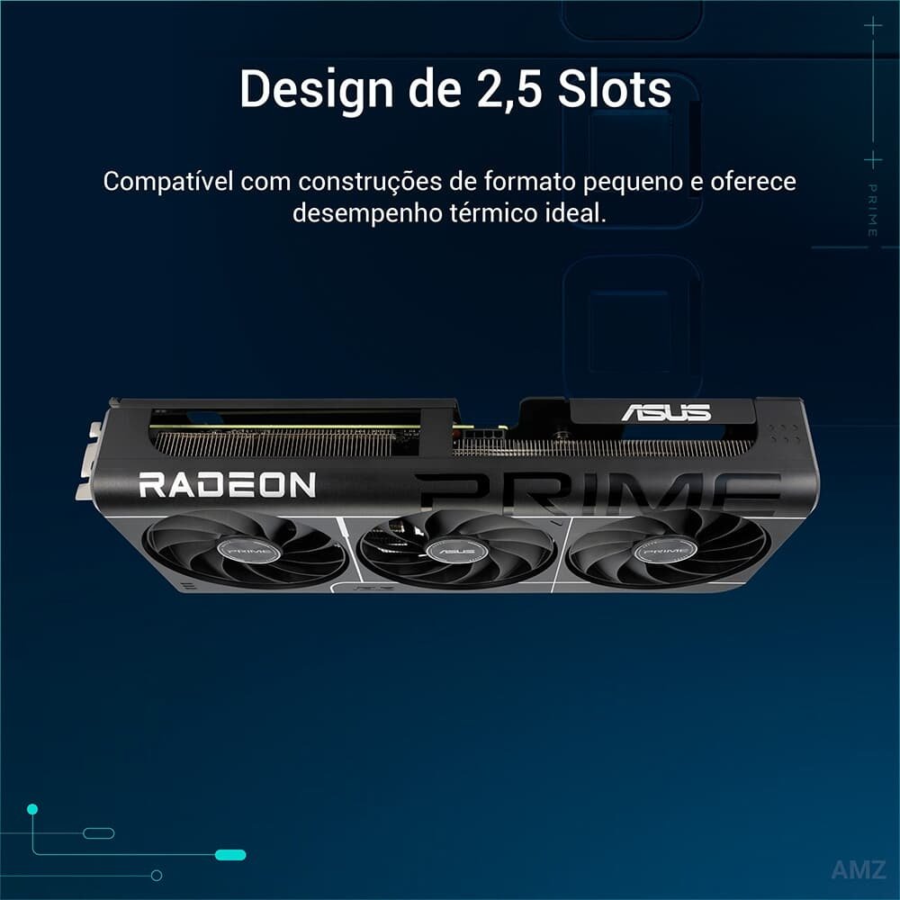 Placa de Vídeo ASUS PRIME RX 9060 XT OC 8G AMD Radeon, 8GB, GDDR6, 128bits, Triple Fan, OpenGL 4.6 - 90YV0MI0-M0NA00