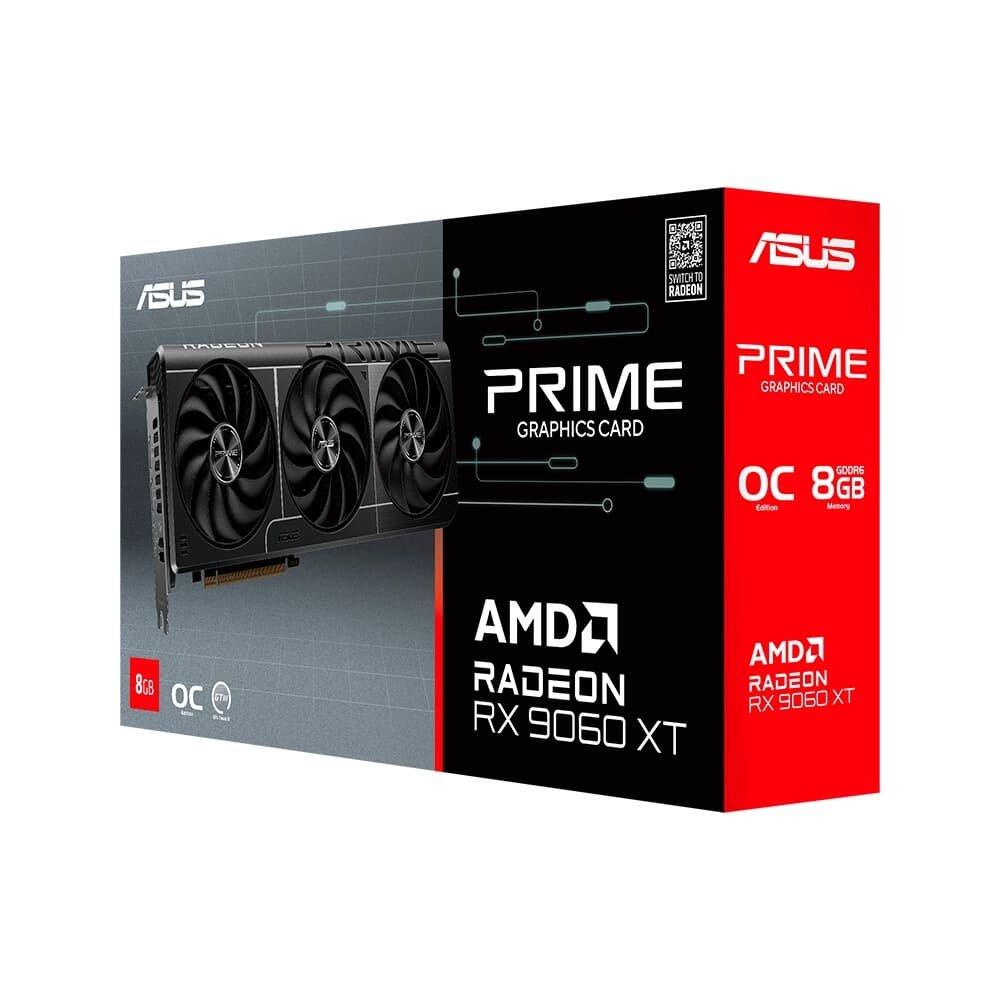 Placa de Vídeo ASUS PRIME RX 9060 XT OC 8G AMD Radeon, 8GB, GDDR6, 128bits, Triple Fan, OpenGL 4.6 - 90YV0MI0-M0NA00 20