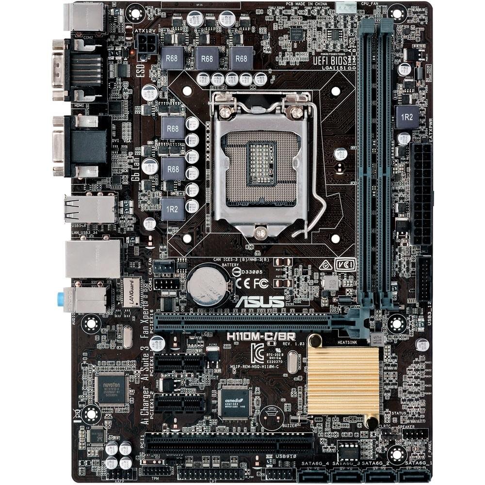 Placa-Mãe Asus H110M-C/BR, Intel LGA 1151, mATX, DDR4