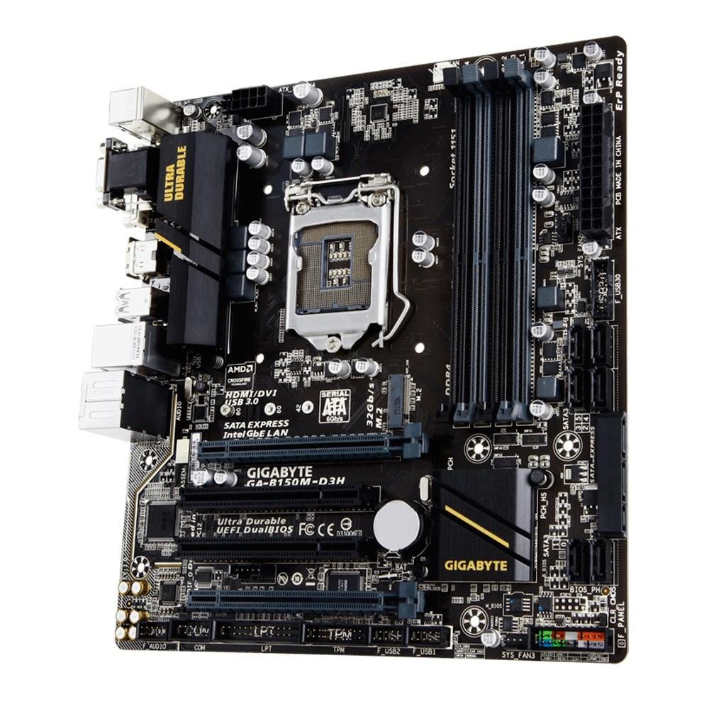 Placa-Mãe Gigabyte GA-B150M-D3H, Intel LGA 1151, mATX, DDR4, Preto