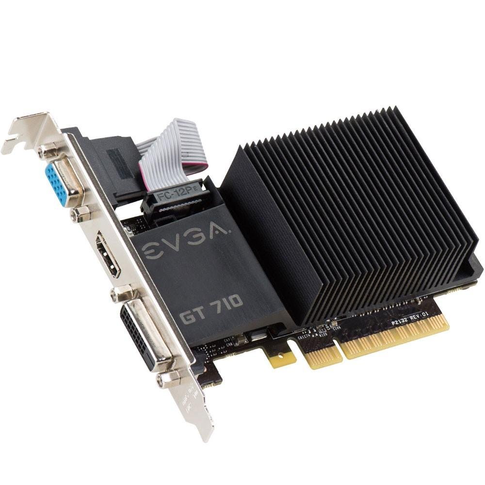 Placa de Vídeo EVGA NVIDIA GeForce GT 710 2GB, DDR3 - 02G-P3-2712-KR
