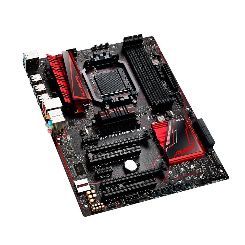 Placa-Mãe ASUS p/ AMD AM3+ ATX 970 PRO GAMING/AURA, 4x DDR3 SLI/CFX, USB 3.1 Tipo A e C, M.2, LED RGB, Áudio Gamer