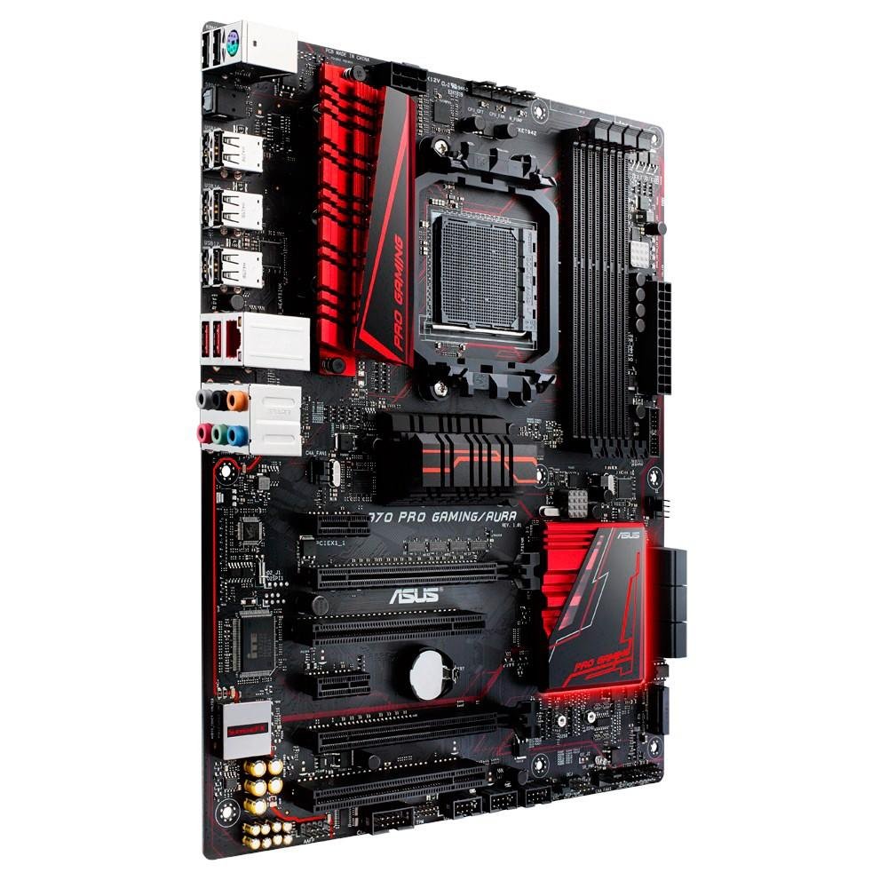 Placa-Mãe ASUS p/ AMD AM3+ ATX 970 PRO GAMING/AURA, 4x DDR3 SLI/CFX, USB 3.1 Tipo A e C, M.2, LED RGB, Áudio Gamer