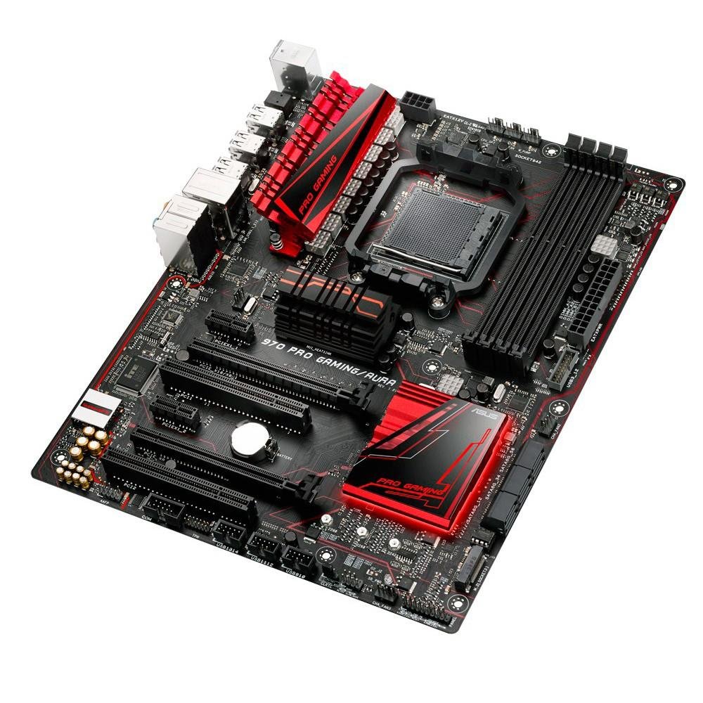 Placa-Mãe ASUS p/ AMD AM3+ ATX 970 PRO GAMING/AURA, 4x DDR3 SLI/CFX, USB 3.1 Tipo A e C, M.2, LED RGB, Áudio Gamer